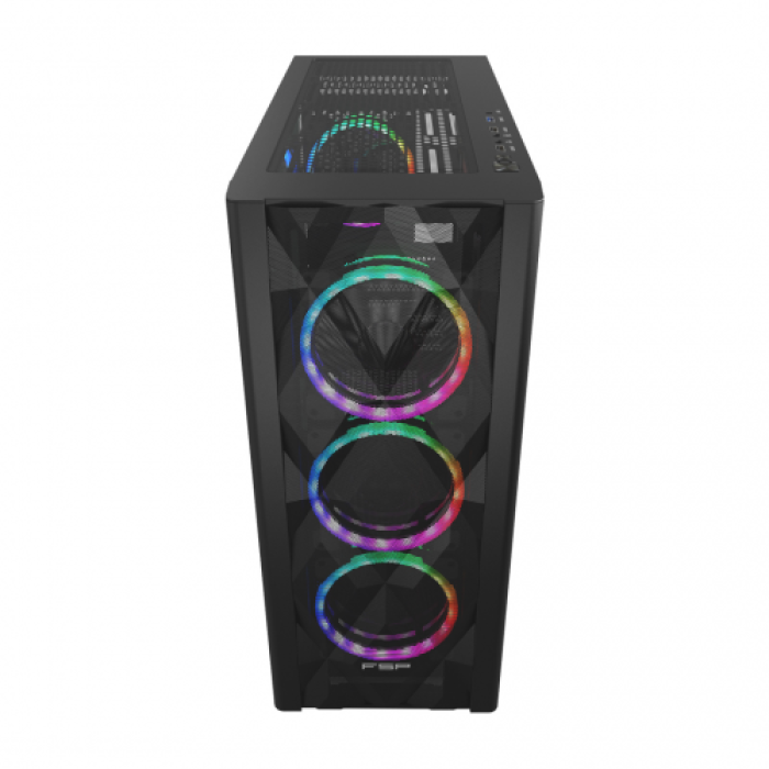 FSP CMT595AL Mid Tower, 650W 80+ Bronze, Siyah,  Temperli Cam, RGB, ATX GAMING KASA