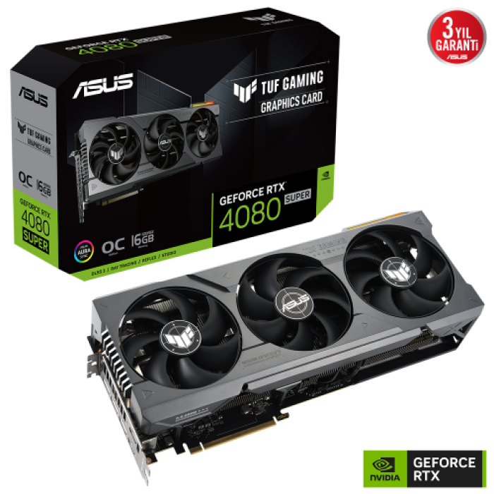 ASUS TUF-RTX4080S-O16G-GAMING, 16Gb, 256Bit, GDDR6X, 2xHDMI, 3xDP GAMING Ekran Kartı