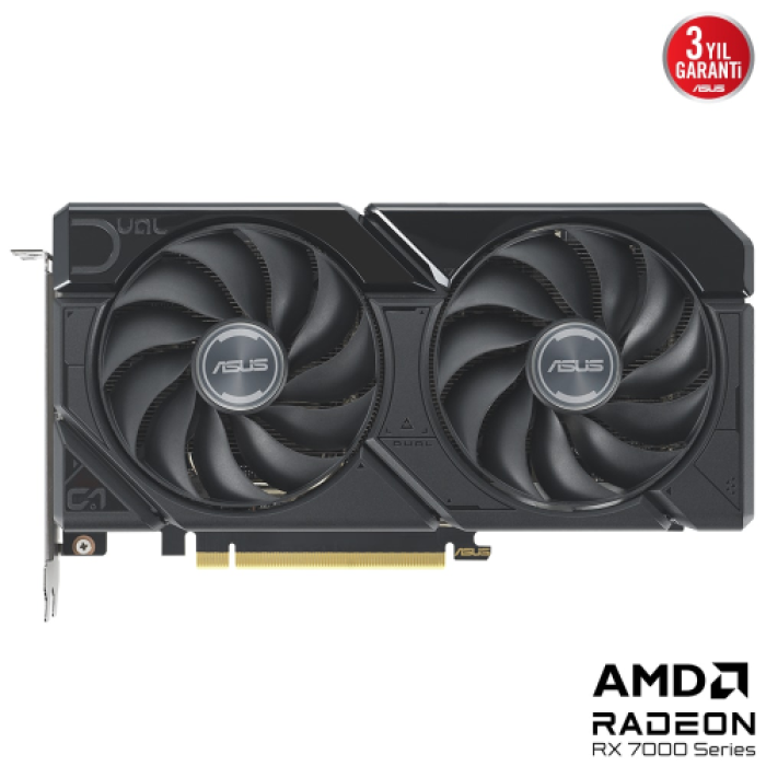 ASUS DUAL-RX7600XT-O16G, 16Gb, 128Bit, GDDR6, 1xHDMI, 3xDP, GAMING Ekran Kartı