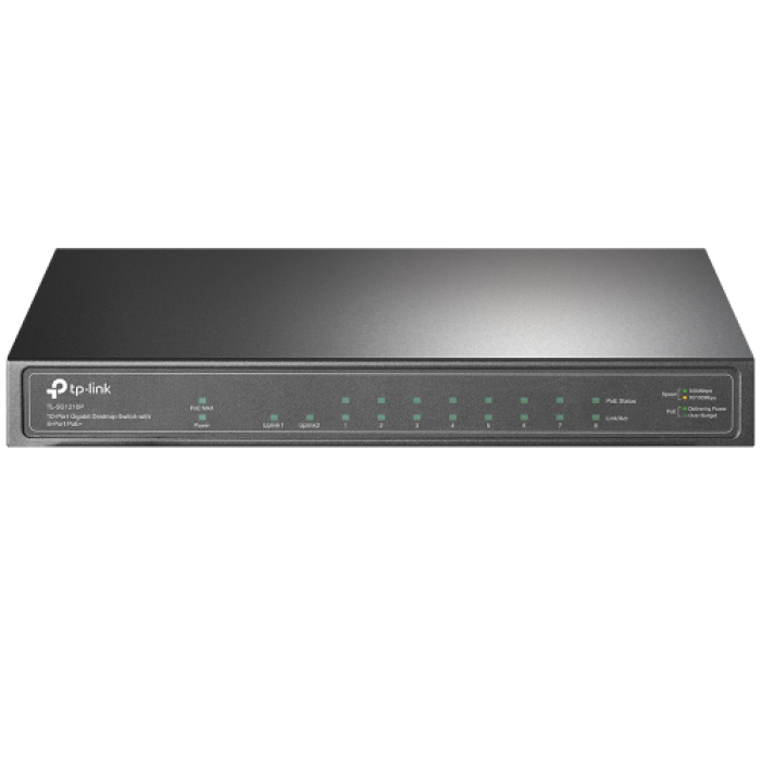 TP-LINK TL-SG1210P, 8 Port Poe, Gigabit, + 1Port SFP, 63W, Yönetilemez, Desktop Switch