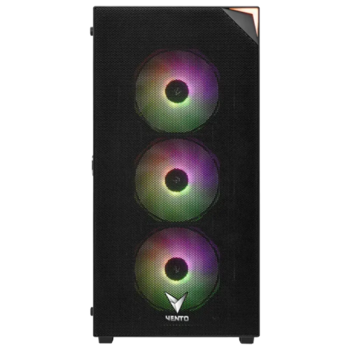 VENTO VG3400S Mid Tower, 650W 80+ Siyah, Temperli Cam, RGB, ATX GAMING KASA