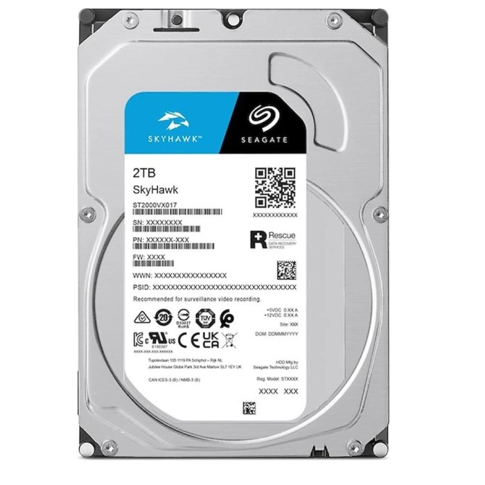 Seagate 2TB ST2000VX017 5900Rpm 256MB Harddisk 7-24 Güvenlik Diski (İthalat)