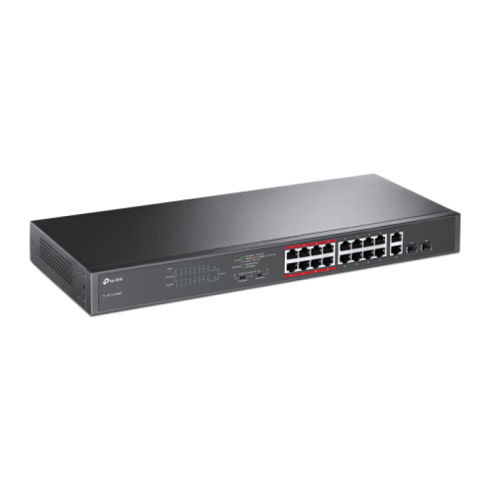 TP-LINK SL1218MP, 16 Port Megabit POE + 2Port Gigabit Combo SFP, 250W, Rackmount Switch