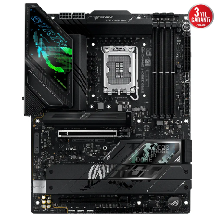 ASUS ROG STRIX Z890-F GAMING WIFI, 8600MHz, 4xDDR5, 5x M.2, HDMI, DP, 2xThunderbolt, 4xType-C, Wi-Fi 7, Bluetooth 5.4, Intel Core Ultra CPU(Seri 2), LGA1851 Soket, Gaming Anakart