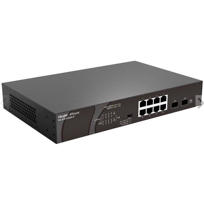 Ruijie-Reyee RG-ES110GDS-P 8 Port POE+ 10-100-1000Mbps 2 Port SFP 120W