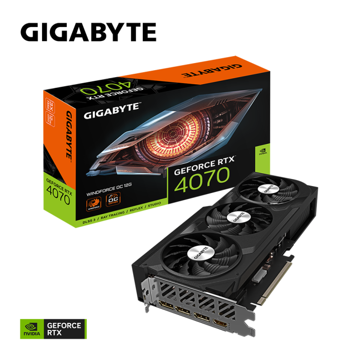 GIGABYTE GV-N4070WF3OC-12GD RTX4070 12GB GDDR6X HDMI DP 192BİT