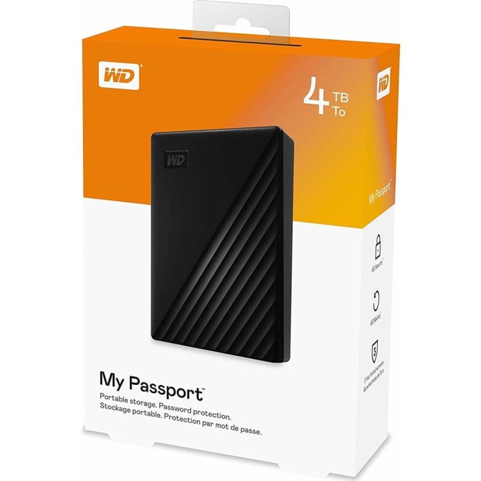 Wd 4Tb My Passport WDBPKJ0040BBK-WESN 2.5 USB 3.2 Siyah Harici Harddisk