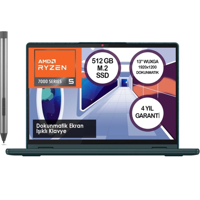 Lenovo Yoga 6 83B2009NTX Amd Ryzen 5 7530U 8GB 512GB SSD Freedos 13.3 WUXGA Notebook