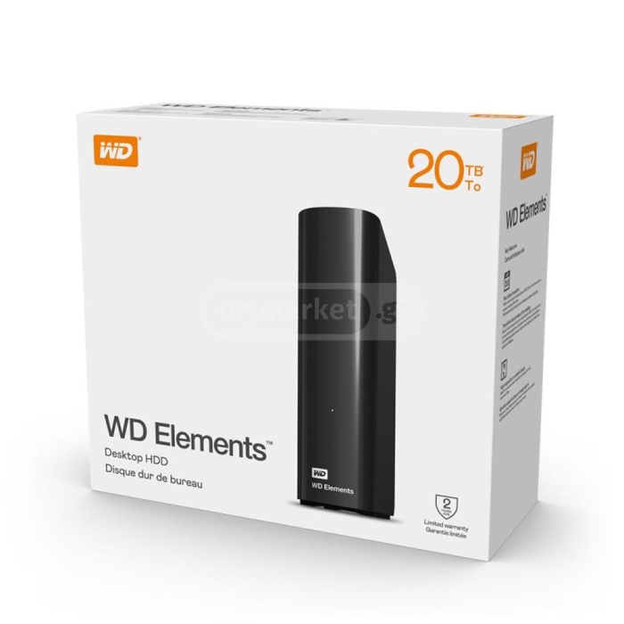 Wd 20TB Elements 3.5 WDBWLG0200HBK-EESN Siyah Harici Disk