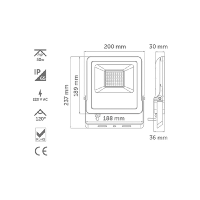 50W LED PROJEKTÖR İNOLED