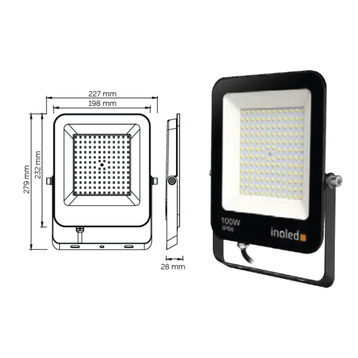 İnoled EGRA 100W LED Projektör