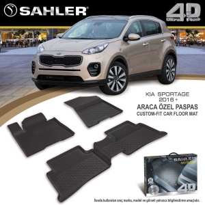 Sahler Kia Sportage 2016-2021  4.5D Havuzlu Paspas Siyah