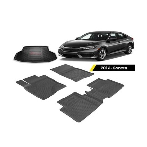 Honda Civic Sedan  2016-2021 Sahler 4.5D Paspas Rizline 3D Bagaj Havuzu Set