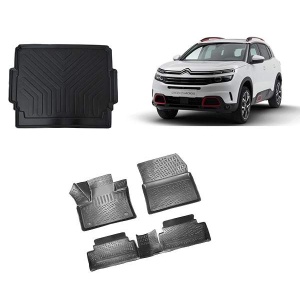 Citroen C5 Aircross 2019+Rizline 3D Havuzlu Paspas  Bagaj Havuzu Set