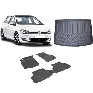 Volkswagen Golf 7-7.5 2013-2020 4.5D Havuzlu Paspas 3D Bagaj Havuzu Set