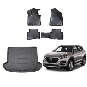 Hyundai Tucson 2015-2020 Rizline 3D Havuzlu Paspas ve Bagaj Havuzu Set Siyah