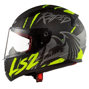 LS2 RAPID RAVEN MAT SİYAH-GRİ-NEON SARI KASK XL