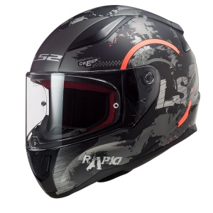 LS2 RAPID CIRCLE MAT TITANIUM-TURUNCU KASK S