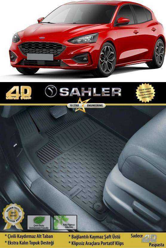 Sahler Ford Focus 4  2019-2022   4.5D Havuzlu Paspas Siyah