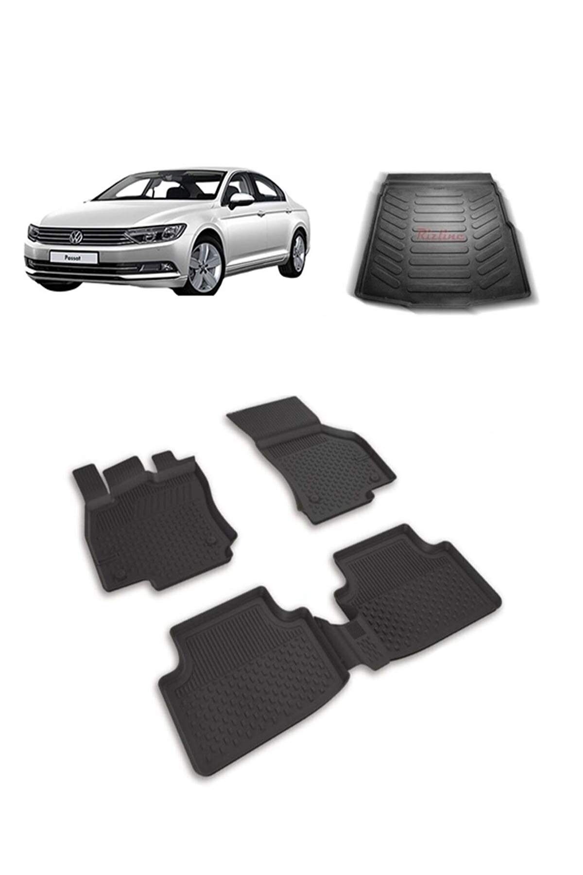 Volkswagen Passat B8-B8.5  2015 ve  Sonrası Sahler 4.5D Paspas Rizline 3D Bagaj Havuzu Set