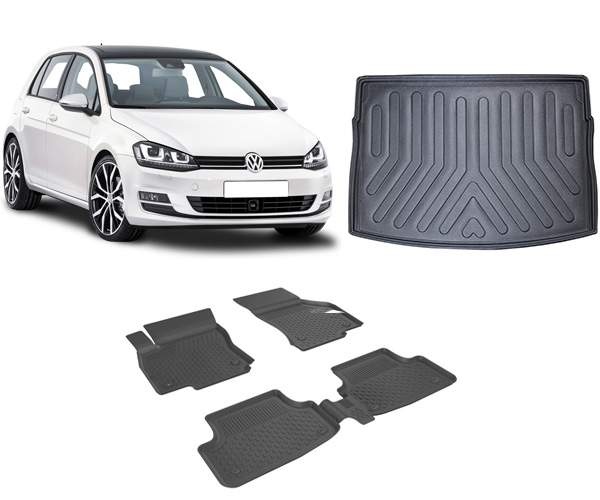 Volkswagen Golf 7-7.5 2013-2020 4.5D Havuzlu Paspas 3D Bagaj Havuzu Set