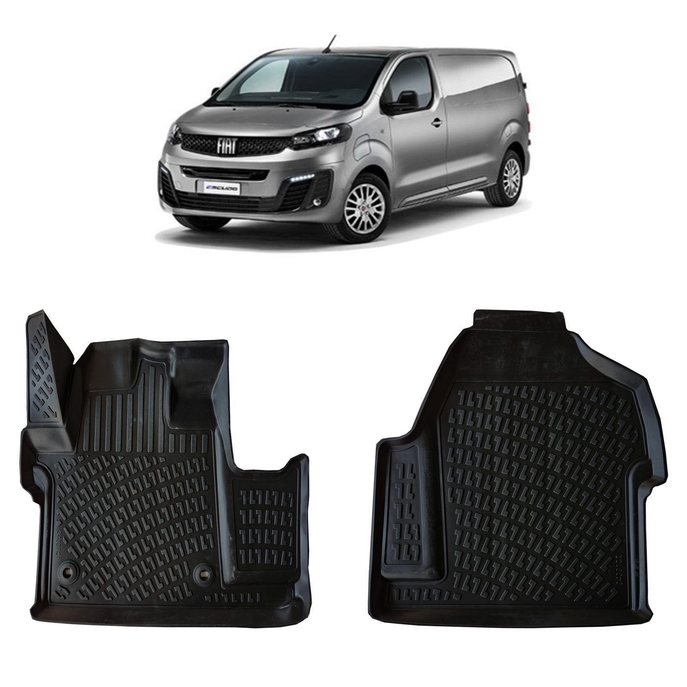 Rizline Fiat Scudo 2021+ 3D Havuzlu Paspas Siyah