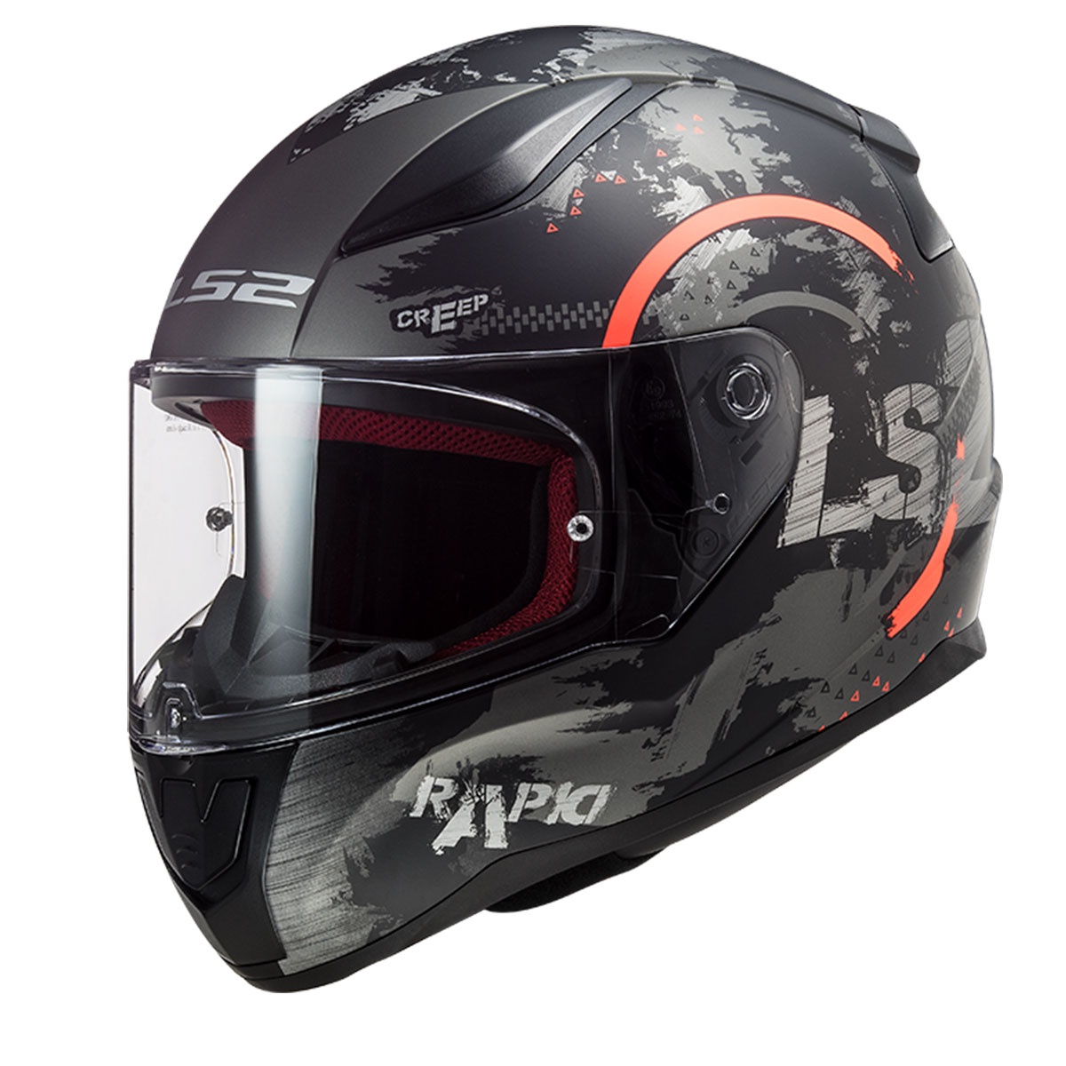 LS2 RAPID CIRCLE MAT TITANIUM-TURUNCU KASK M