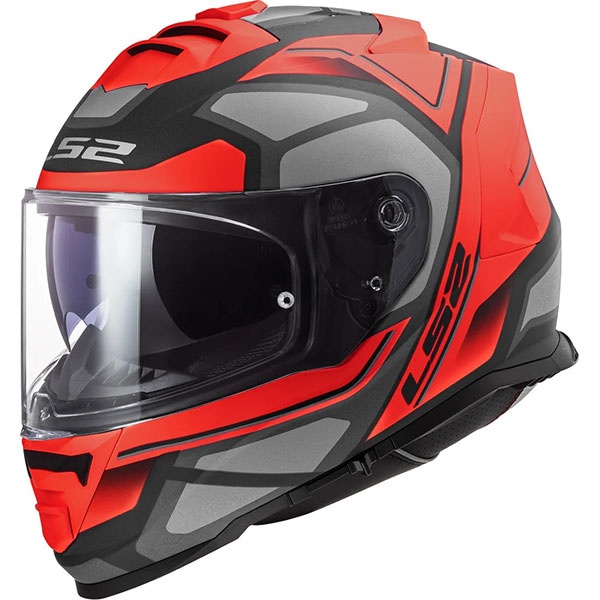 LS2 STORM 2 FASTER MAT KIRMIZI-TITANIUM KASK XL