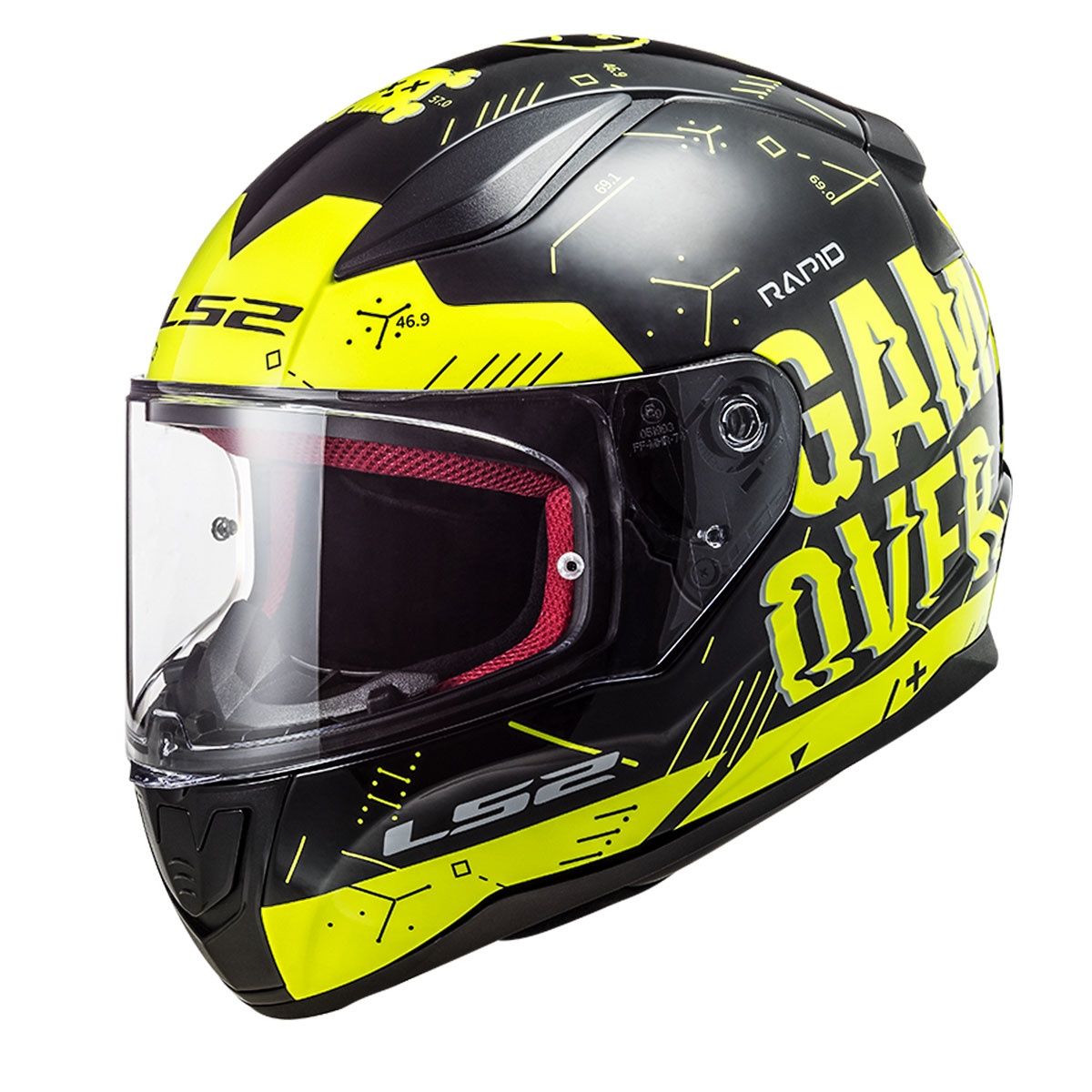 LS2 RAPID PLAYER NEON SARI-SİYAH KASK M