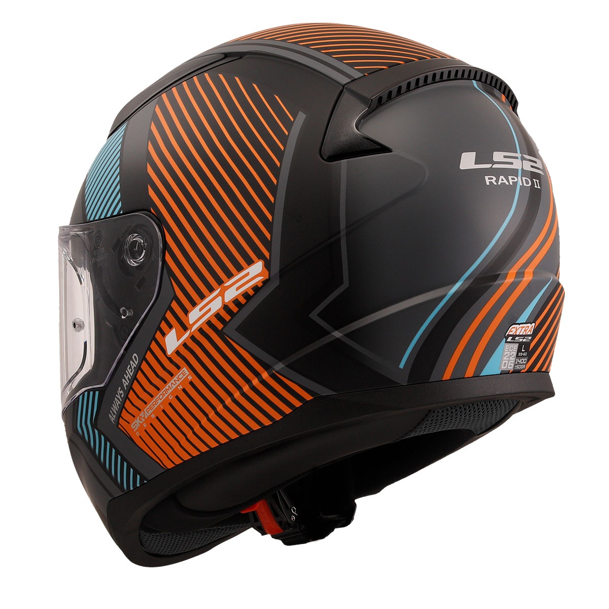 LS2 RAPID 2 EXTRA MAT GRİ-NEON TURUNCU KASK XL