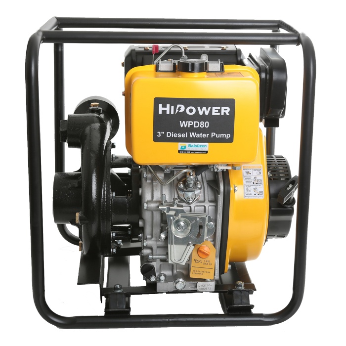 HIPOWER WPD80 Yüksek Basınçlı Dizel İpli 3 Su Motoru 13 Hp