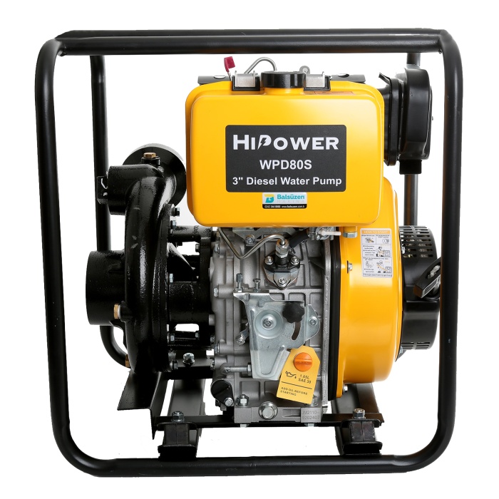 HIPOWER WPD80S Yüksek Basınçlı Dizel İpli 3 Su Motoru 15 Hp