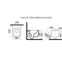 IDEVIT HALLEY  ASMA KLOZET 3204-2615+KLOZET KAPAK