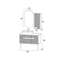 DENKO ESSEN 105 CM ANTRSIT-GRI ALT+UST+YAN MDL TKM