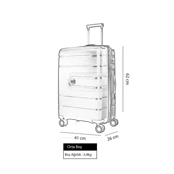 CCS 5241 65 CM TROLLEY VALIZ SIYAH ORTABOY