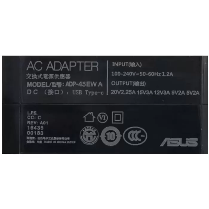 Asus 45w Type C ADP-45XE B, ADP-45EW C, ADP-45EW B, ADP-45EW Orjinal Şarj Adaptörü