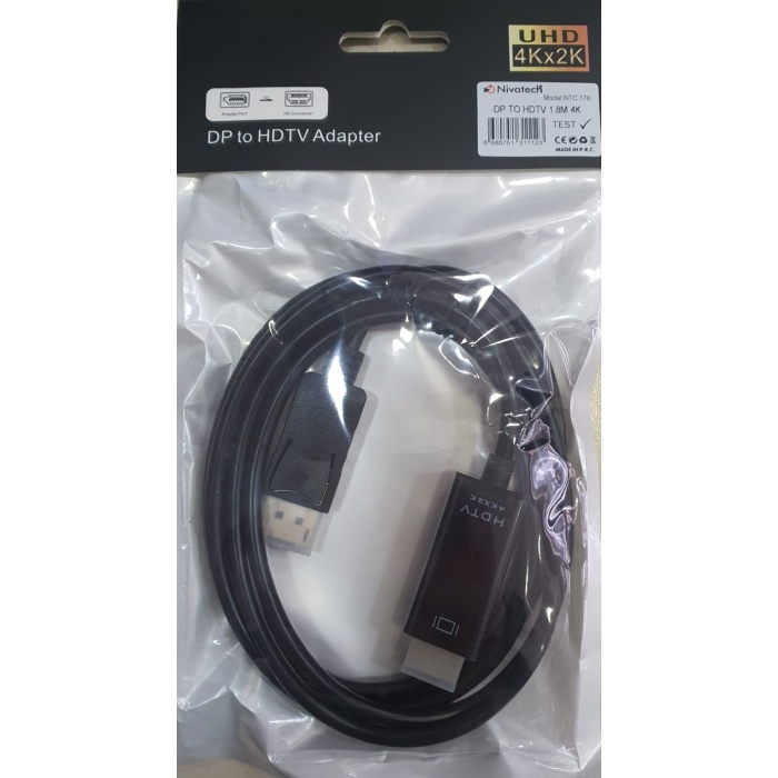 DP TO HDTV ADAPTÖR 1.8MT 4K Display  - HDMI KABLO