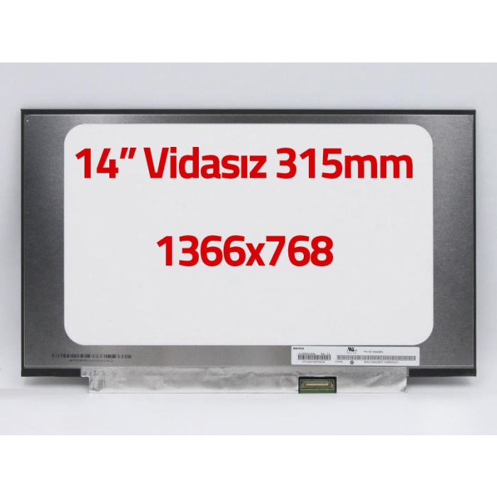 MB140AN01-5 Ver1.1 Uyumlu 14 Ekran 30 Pin Slim Led Panel Vidasız 1366x768