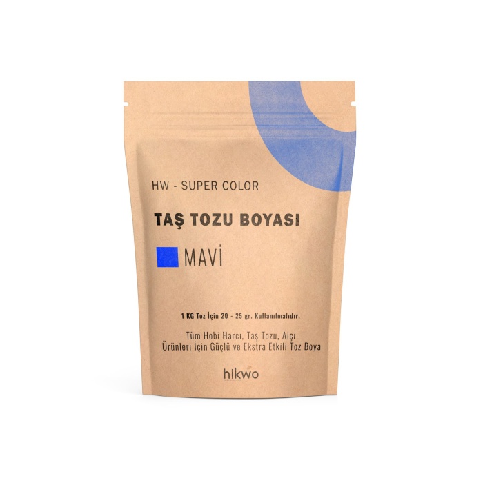 HW - Toz Boya - Taş Tozu Boyası - Hobi Harcı Boyası - Mum Boyası 100 Gr - Mavi