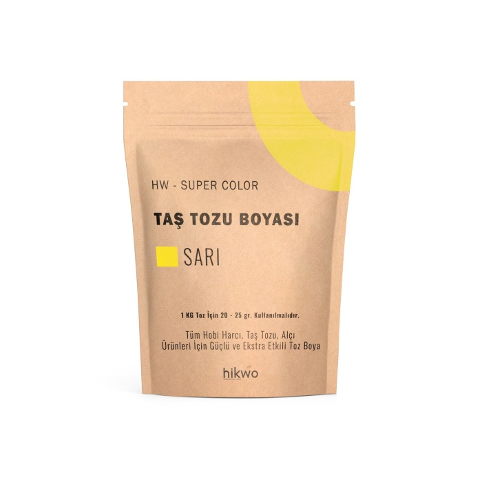 HW - Toz Boya - Taş Tozu Boyası - Hobi Harcı Boyası - Mum Boyası 100 Gr - Sarı