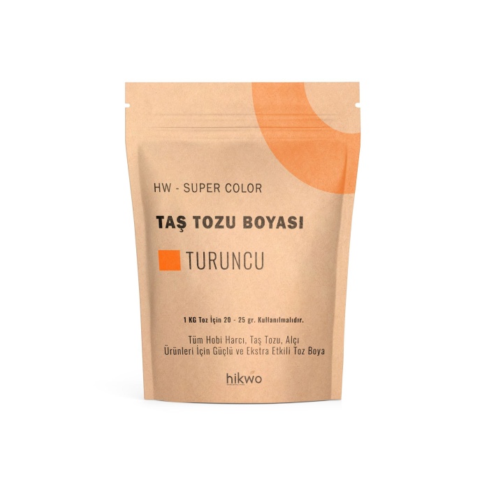 HW - Toz Boya - Taş Tozu Boyası - Hobi Harcı Boyası - Mum Boyası 100 Gr - Turuncu