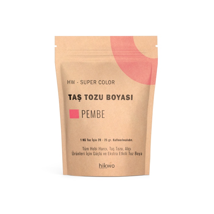 HW - Toz Boya - Taş Tozu Boyası - Hobi Harcı Boyası - Mum Boyası 100 Gr - Pembe