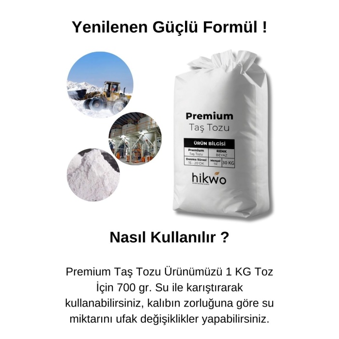 Premium Taş Tozu - Hobi Harcı - Taş Tozu 30 KG Beyaz