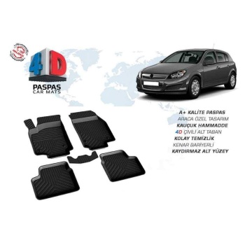 Opel Astra H 4D Havuzlu Paspas Siyah 2004 ve Sonrası
