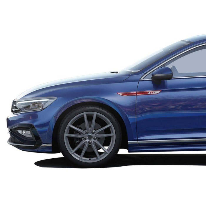 VW Passat B8.5 R-line Krom Çamurluk Çıtası Kırmızı 4 Parça ABS 2019 ve Sonrası