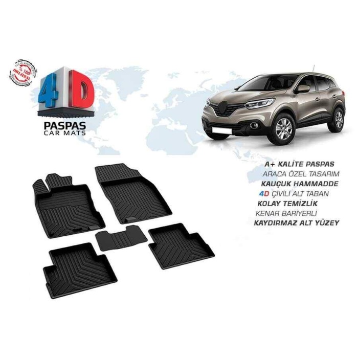 Renault Kadjar 4D Havuzlu Paspas Siyah 2014 ve Sonrası