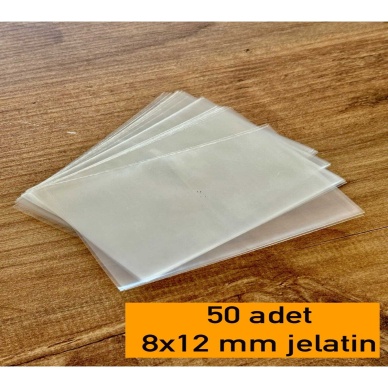 8x12 Cm Mini Şeffaf Jelatin Poşet Bantsız Düz 50 Adet