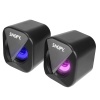 LED IŞIKLI 2W*2CH SİYAH USB 2.0 RGB IŞIKLI GAMİNG 1+1 MİNİ SPEAKER HOPARLÖR SN-83U (K0)