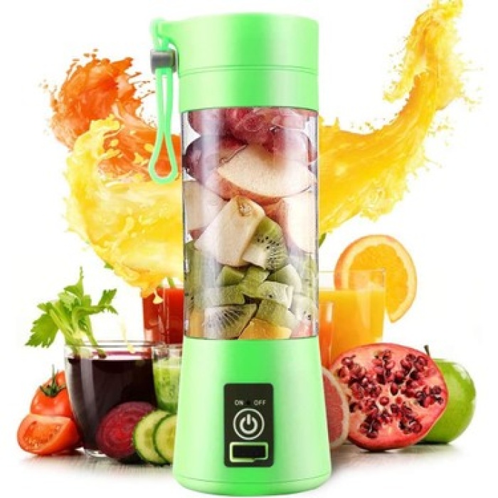 Portatif Taşınabilir El Blender 380 Ml Usb Şarjlı Yeşil (K0)