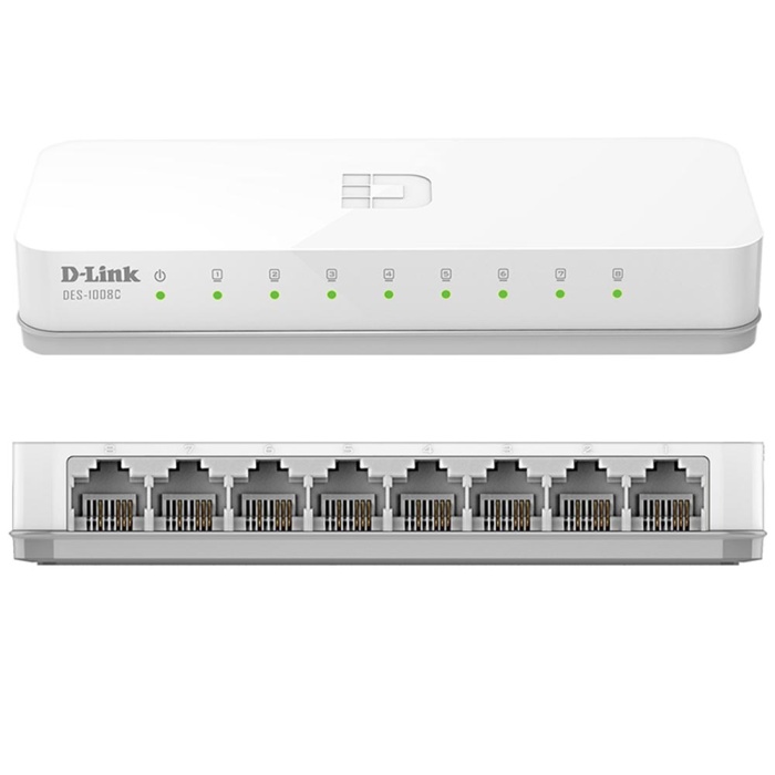 D-LINK DES-1008C 10/100 MBPS 8 PORT ETHERNET SWITCH (K0)